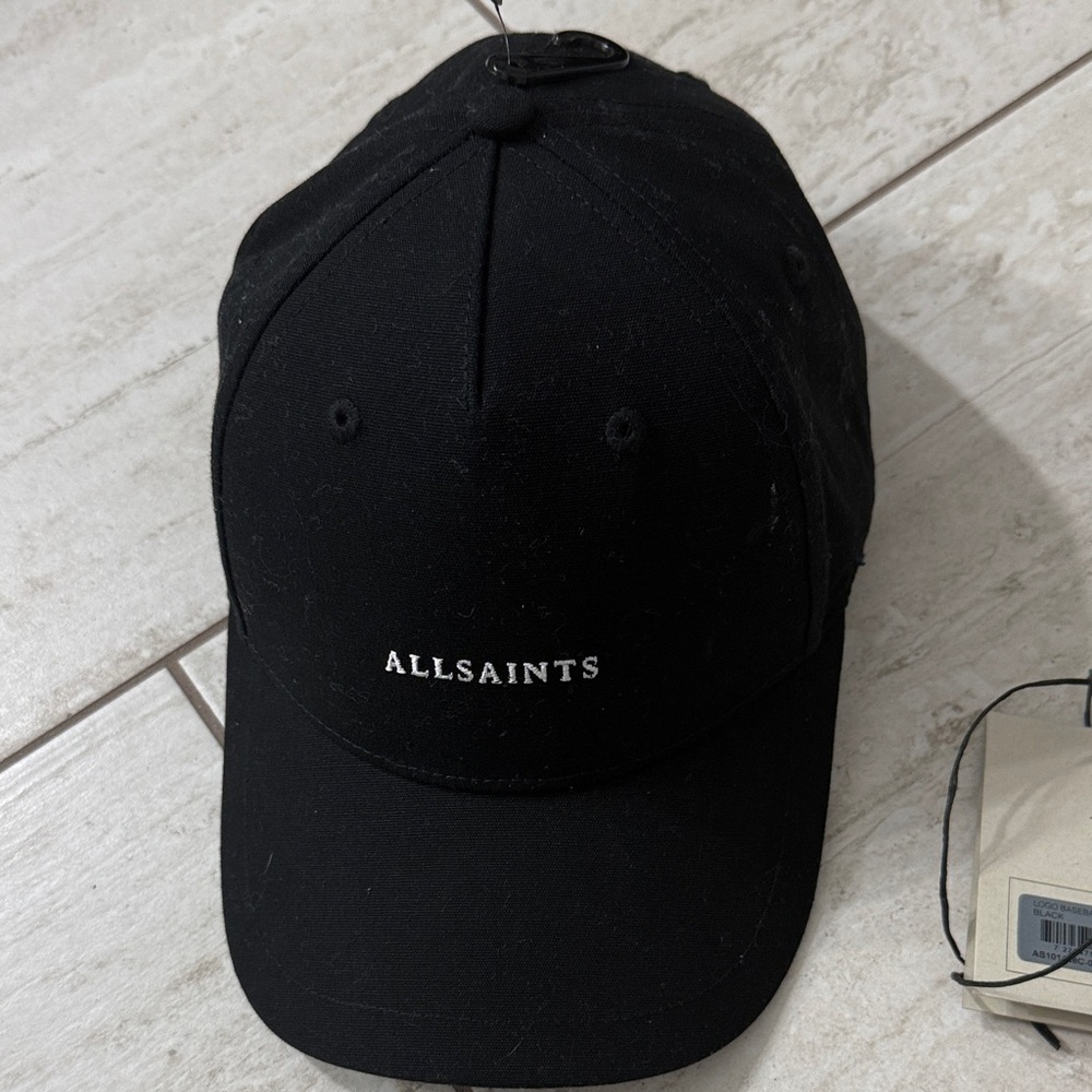 AllSaints Black Logo Baseball Cap..nwt .. authentic ..strapback